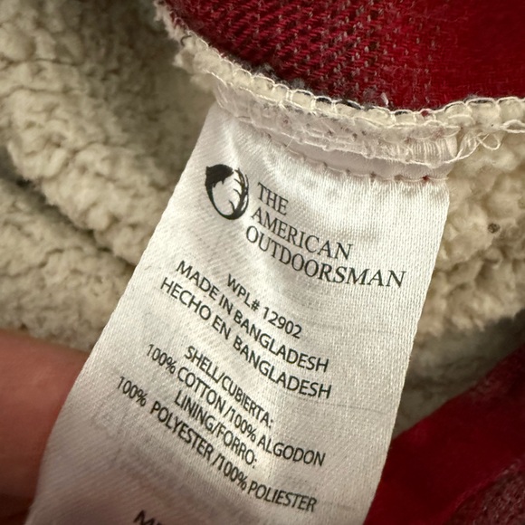 The American Outdoorsman Flannel Sherpa Lined Jacket Red Men’s XL chore coat - Picture 10 of 13